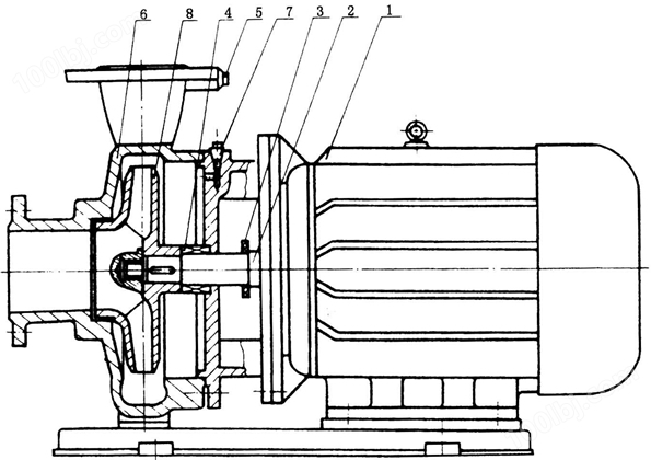 ISW卧式离心泵结构图