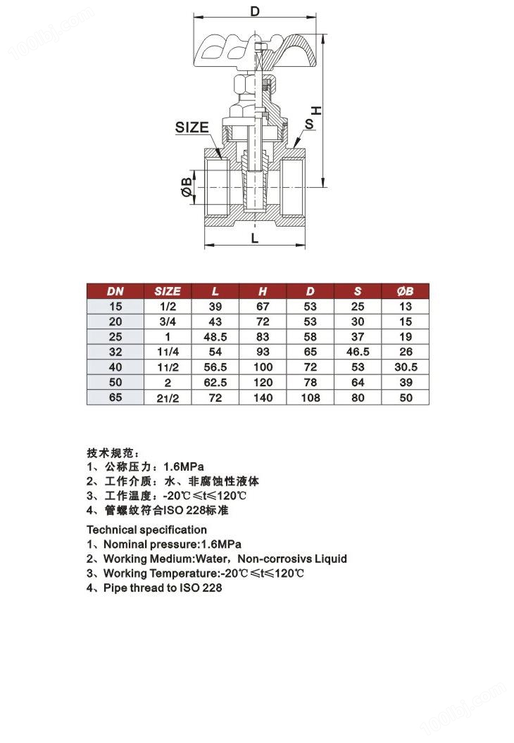 铜闸阀z15w-16t技术规范
