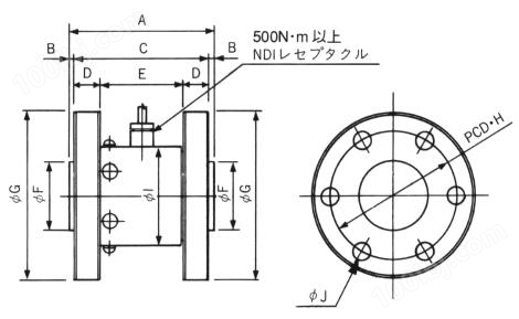 日本NTS扭力传感器TCF尺寸图说明书
